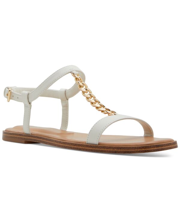 アルド 【送料無料】 アルド レディース サンダル シューズ Women's Ethoregan Chain Ankle-Strap Flat Sandals Open White Smooth