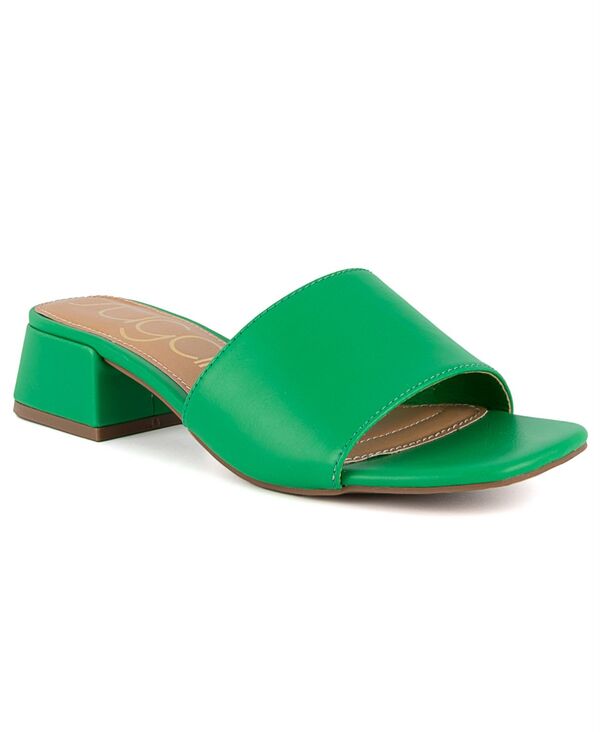 ̵ 奬 ǥ  塼 Women's Uniform 3 Slip-On Block Heel Sandals Green