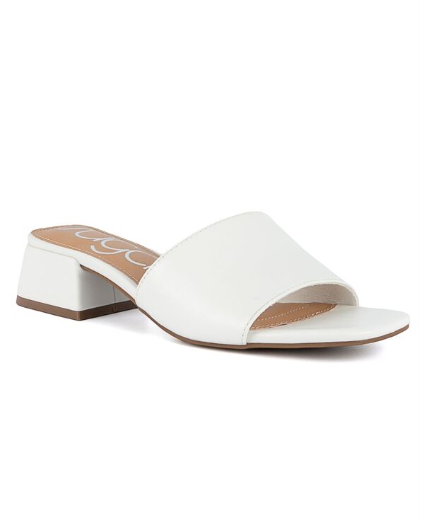 ̵ 奬 ǥ  塼 Women's Uniform 3 Slip-On Block Heel Sandals White