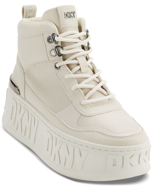 【送料無料】 ダナ キャラン ニューヨーク レディース スニーカー シューズ Women's Layne Lace-Up High-Top Platform Sneakers Pebble