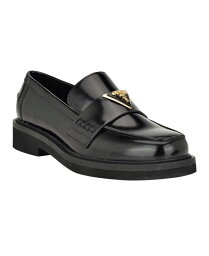 【送料無料】 ゲス レディース スリッポン・ローファー シューズ Women's Shatha Logo Hardware Slip-on Almond Toe Loafers Black - Manmade