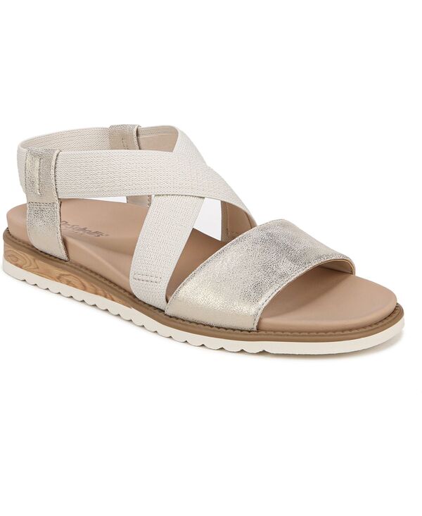 【送料無料】 ドクター・ショール レディース サンダル シューズ Women's Islander Ankle Strap Sandals Light Gold Fabric