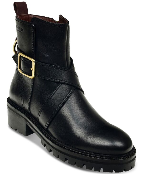 【送料無料】 ラドリー ロンドン レディース ブーツ・レインブーツ シューズ Women's Buckleberry Lane Chunky Buckle Booties Black