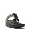 【送料無料】 フィットフロップ レディース サンダル シューズ Women's Halo Bead-Circle Metallic Toe-Post Sandals Pewter Black