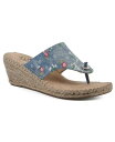 【送料無料】 ホワイトマウンテン レディース サンダル シューズ Women's Beachball Espadrille Wedge Sandals Floral Denim Fabric