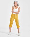 【送料無料】 スタイルアンドコー レディース カジュアルパンツ ボトムス Petite Bungee-Hem Capri Pants Cornmeal Yellow