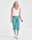 yz X^CAhR[ fB[X JWApc {gX Petite Bungee-Hem Capri Pants Desert Teal