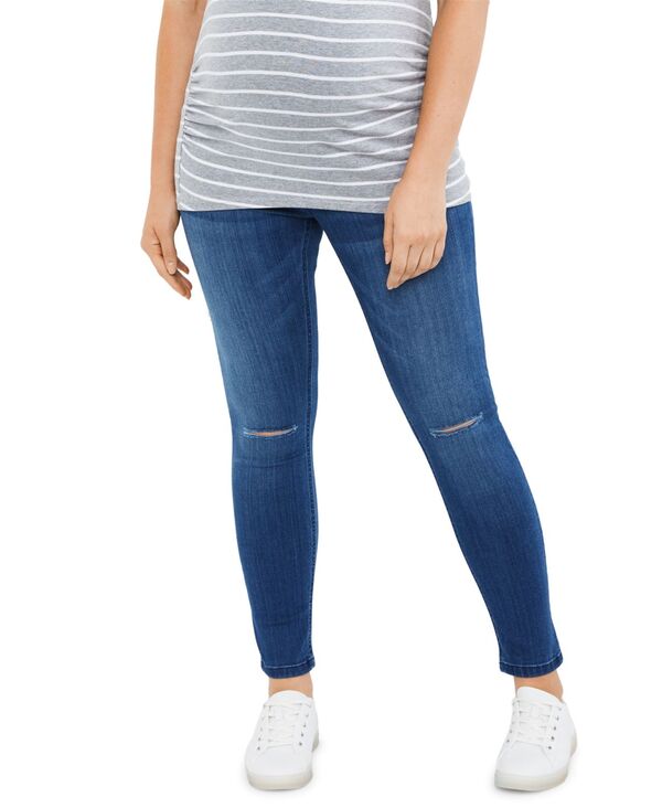 【送料無料】 マザーフッドマタニティー レディース カジュアルパンツ ボトムス Over the Bump Ankle Length Stretch Maternity Denim Jeggings Medium Wash 2