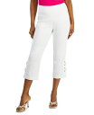 【送料無料】 ジェイエムコレクション レディース カジュアルパンツ ボトムス Petite Side-Lace-Up Capri Pants Bright White