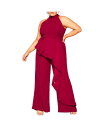 【送料無料】 シティーシック レディース ジャンプスーツ トップス Plus Size Class Halter Jumpsuit Currant