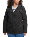 【送料無料】 リーバイス レディース ジャケット・ブルゾン アウター Trendy Plus Size Cotton Hood Utility Jacket Black