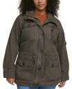 【送料無料】 リーバイス レディース ジャケット・ブルゾン アウター Trendy Plus Size Cotton Hood Utility Jacket Grey