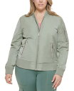 【送料無料】 リーバイス レディース ジャケット・ブルゾン アウター Trendy Plus Size Melanie Bomber Jacket Sea Green