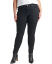  シルバー ジーンズ レディース デニムパンツ ジーンズ ボトムス Plus Size The Curvy High Rise Skinny Jeans Black