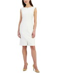 【送料無料】 アンクライン レディース ワンピース トップス Women's Split-Front Extended-Sleeve Dress ANNE WHITE