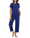 【送料無料】 チャータークラブ レディース ナイトウェア アンダーウェア Women 039 s 2-Pc. Cotton Printed Cropped Pajamas Set Polka Dots