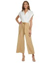 yz _i L j[[N fB[X WvX[c gbvX Women's Collared Tie-Front Wide-Leg Jumpsuit Ivory/Beige