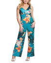 yz QX fB[X WvX[c gbvX Women's Emily V-Neck Ruched-Waist Jumpsuit HAWAIAN SUSNET PRINT