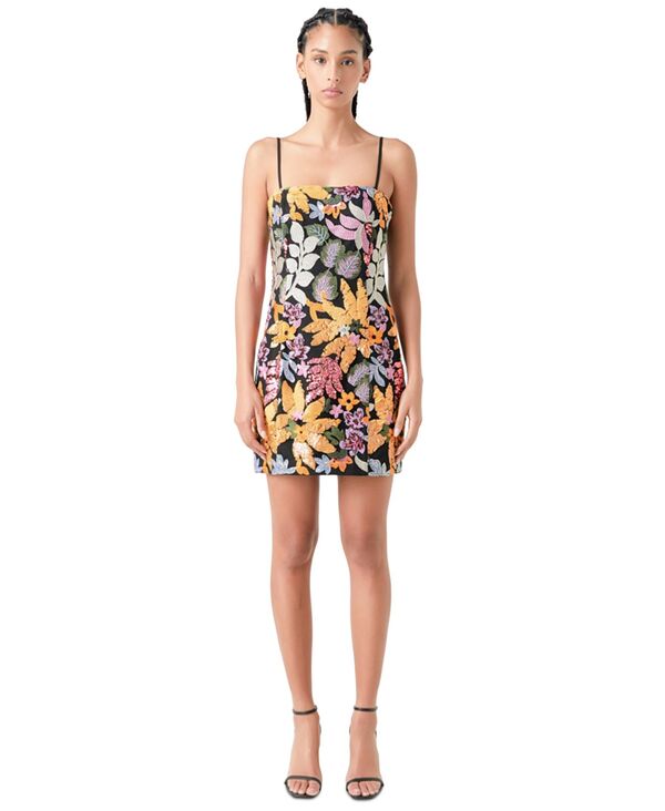  エンドレスローズ レディース ワンピース トップス Women's Floral Sequin Sleeveless Mini Dress Sequin Multi