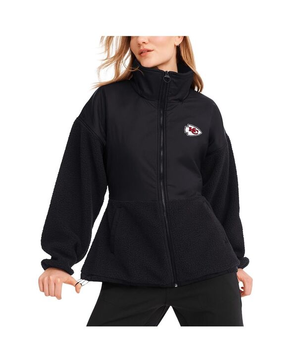 【送料無料】 ダナ キャラン ニューヨーク レディース ジャケット・ブルゾン アウター Women's Black Kansas City Chiefs Drew Mixed Media Full-Zip Jacket Black