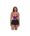 【送料無料】 ロンギチュード レディース 上下セット 水着 Women's Twist Shirred Swim Dress Les fleurs