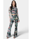 【送料無料】 ベベ レディース ジャンプスーツ トップス Women's Printed Two Piece Mesh Jumpsuit Black/multi