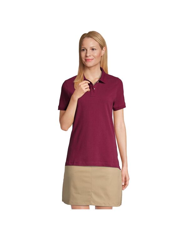 【送料無料】 ランズエンド レディース シャツ トップス Women 039 s School Uniform Short Sleeve Mesh Polo Shirt Burgundy