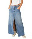 フリーピープル 【送料無料】 フリーピープル レディース スカート ボトムス Women's Come As You Are Denim Maxi Skirt Sapphire Blue Slit