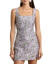  アヴェックレフィーユ レディース ワンピース トップス Women's Brocade Square-Neck Mini Dress Ivory/lilac Floral