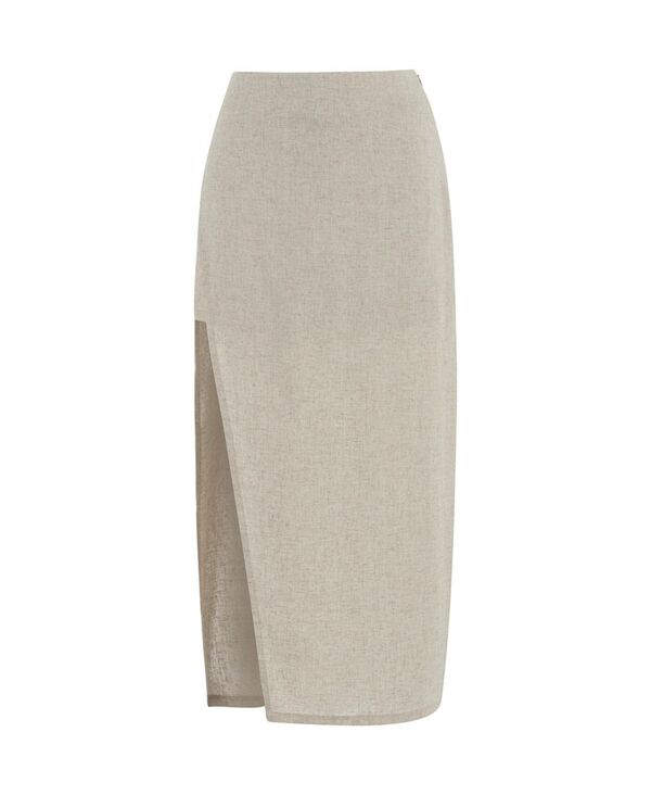 yz mN`[ fB[X XJ[g {gX Women's Pencil Skirt with Slit Dark beige