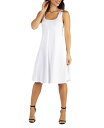 【送料無料】 24セブンコンフォート レディース ワンピース トップス Women's Sleeveless A-Line Fit and Flare Skater Dress White(4)