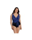 【送料無料】 ロンギチュード レディース 上下セット 水着 Women's Belted Surplice One-Piece Swimsuit Open Mi...