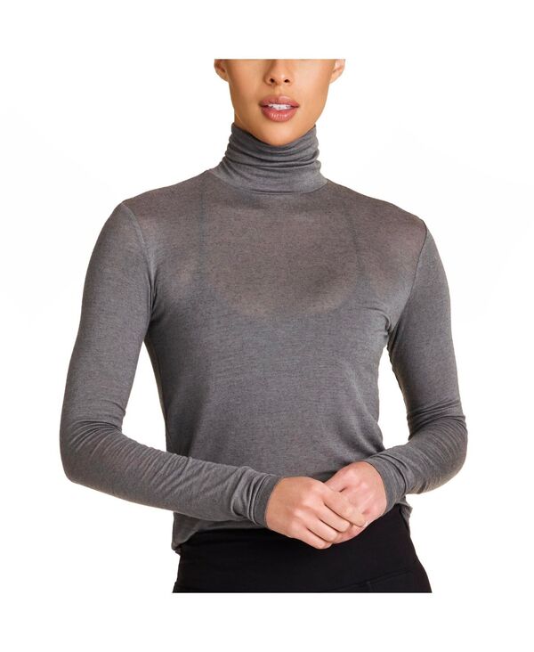 yz A fB[X TVc gbvX Regular Size Adult Women Washable Cashmere Turtleneck Long Sleeve T-Shirt Grey