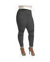 【送料無料】 ポエティック ジャスティス レディース レギンス ボトムス Women's Plus Size Curvy-Fit Lace Inset Pull-On Ponte Legging Charcoal