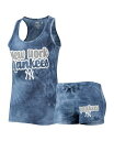 【送料無料】 コンセプツ スポーツ レディース タンクトップ トップス Women's Navy New York Yankees Billboard Racerback Tank Top and Shorts Set Navy