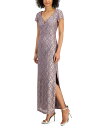 yz RlNebh fB[X s[X gbvX Women's Sequined-Lace Maxi Dress Dusty Taupe