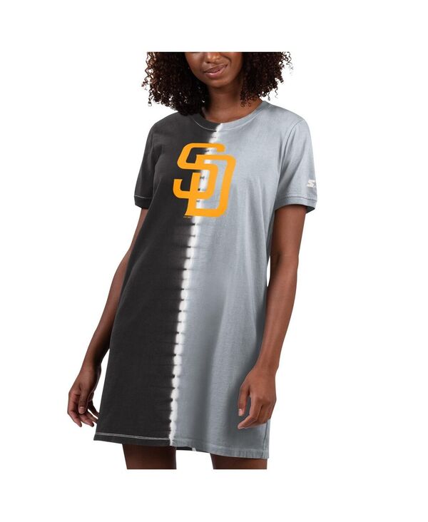 【送料無料】 スターター レディース ワンピース トップス Women 039 s Black Gray San Diego Padres Ace Tie-Dye Sneaker Dress Black Gray