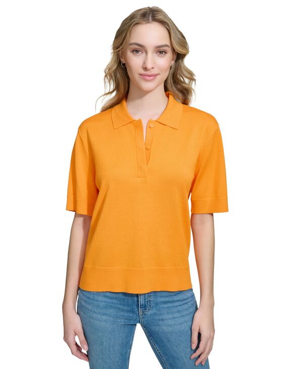 yz JoNC fB[X jbgEZ[^[ AE^[ Women's Collared Short-Sleeve Top Turmeric