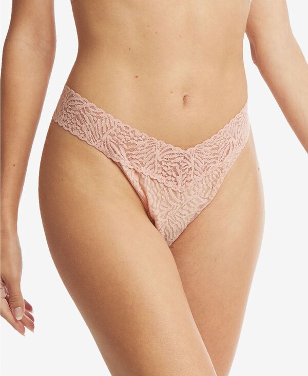 楽天ReVida 楽天市場店【送料無料】 ハンキーパンキー レディース パンツ アンダーウェア Women's Animal Instincts Lace Original Rise Thong Underwear AM1101 Inner Peace Beige