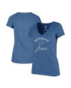 yz 47uh fB[X TVc gbvX Women's Blue Distressed Detroit Lions Avery Scrum V-Neck T-Shirt Blue