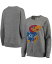 【送料無料】 プレスボックス レディース パーカー・スウェット アウター Women's Heathered Gray Kansas Jayhawks Big Team Logo Knobi Fleece Tri-Blend Crew Neck Sweatshirt Heathered Gray