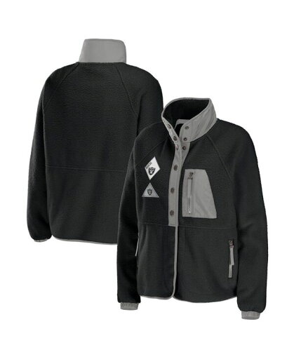 【送料無料】 ウェア バイ エリン アンドルーズ レディース ジャケット・ブルゾン アウター Women's Black Las Vegas Raiders Polar Fleece Raglan Full-Snap Jacket Black 【送料無料】 ウェア バイ エリン アンドルーズ レディース ジャケット・ブルゾン アウター Women's Black Las Vegas Raiders Polar Fleece Raglan Full-Snap Jacket Black