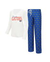 【送料無料】 コンセプツ スポーツ レディース ナイトウェア アンダーウェア Women's White Royal Florida Gators Long Sleeve V-Neck T-shirt and Gauge Pants Sleep Set White Royal(4)