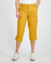 【送料無料】 スタイルアンドコー レディース カジュアルパンツ ボトムス Women 039 s Cargo Capri Pants 2-24W Cornmeal Yellow