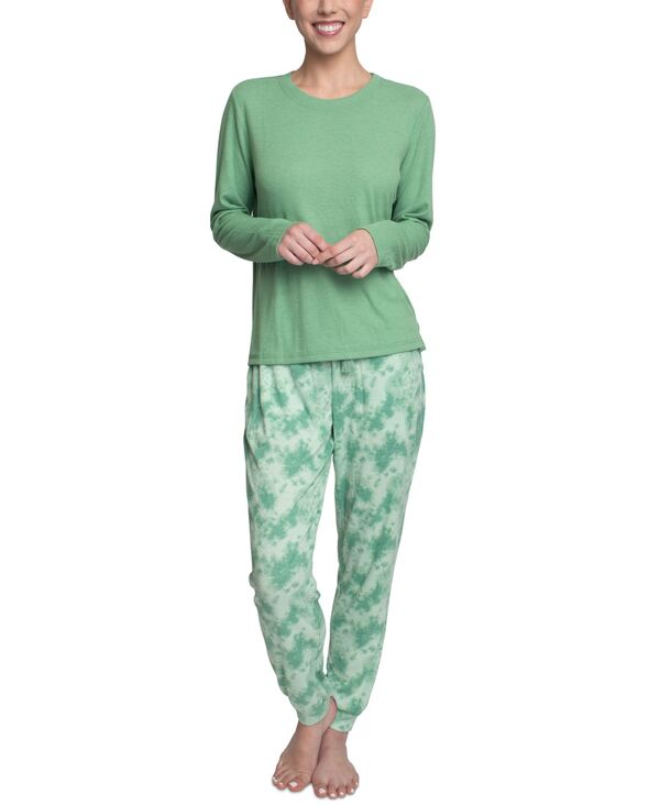 楽天ReVida 楽天市場店【送料無料】 ムクルクス レディース ナイトウェア アンダーウェア Women's Supersoft Ribbed Pajama Set Green Tie Dye