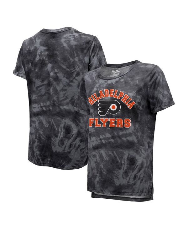 yz }WFXeBbN fB[X TVc gbvX Women's Threads Black Philadelphia Flyers Boyfriend Tie-Dye Tri-Blend T-shirt Black