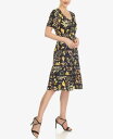 【送料無料】 ホワイトマーク レディース ワンピース トップス Women's Floral Short Sleeve Knee Length Dress Bl...