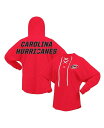【送料無料】 ファナティクス レディース Tシャツ トップス Women's Red Carolina Hurricanes Jersey Lace-Up V-...