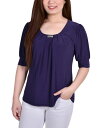 【送料無料】 ニューヨークコレクション レディース シャツ トップス Women 039 s Short Sleeve Balloon Sleeve Top Purple