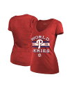 【送料無料】 マジェスティック レディース Tシャツ トップス Women's Threads Red Philadelphia Phillies 2022 W...